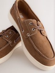 Tan Brown Suede Cupsole Boat Shoes - Image 5 of 6