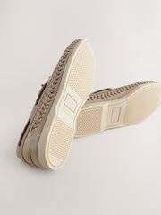 Light Stone Leather Woven Boat Shoes - Image 7 of 7