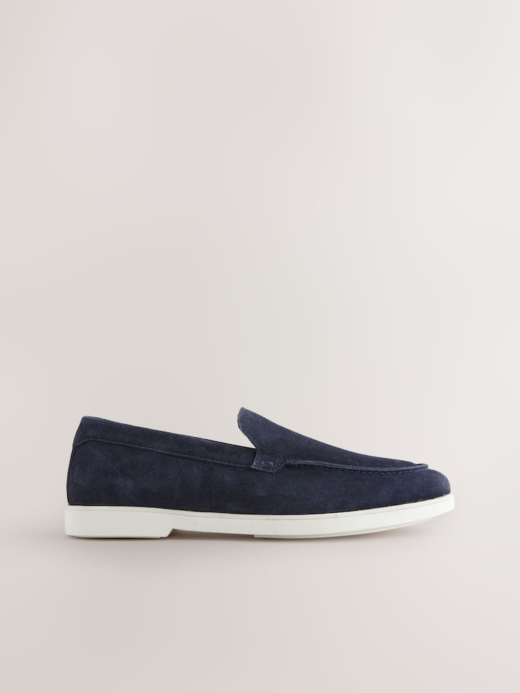 Navy Blue Suede Loafers - Image 6 of 10
