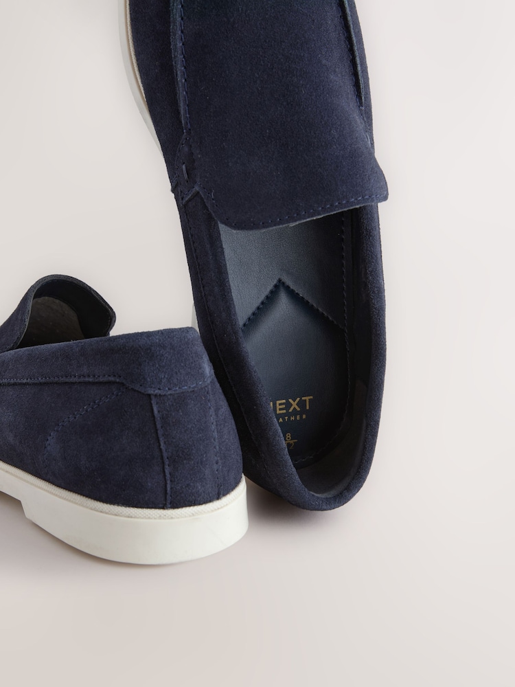 Navy Blue Suede Loafers - Image 8 of 10