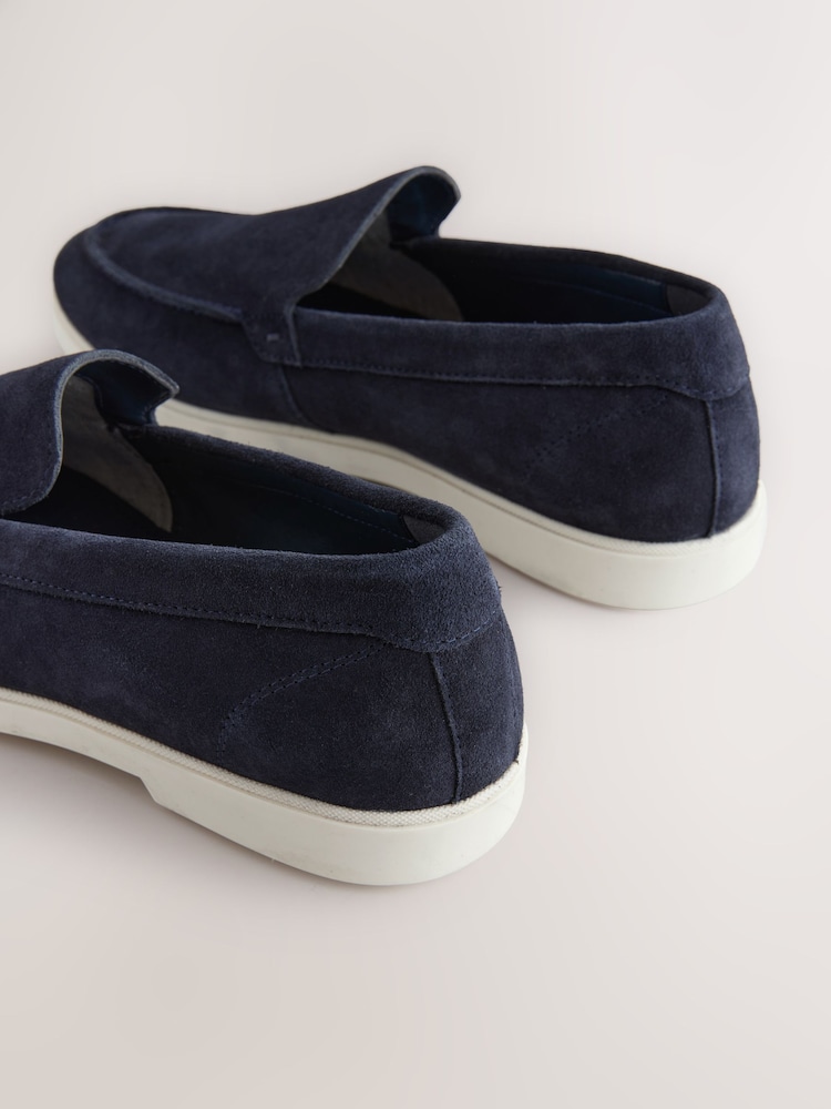 Navy Blue Suede Loafers - Image 9 of 10