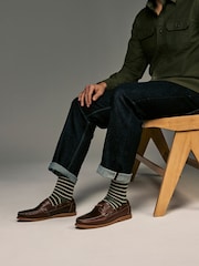 Tan Brown Signature Leather Boat Shoes - Image 1 of 6