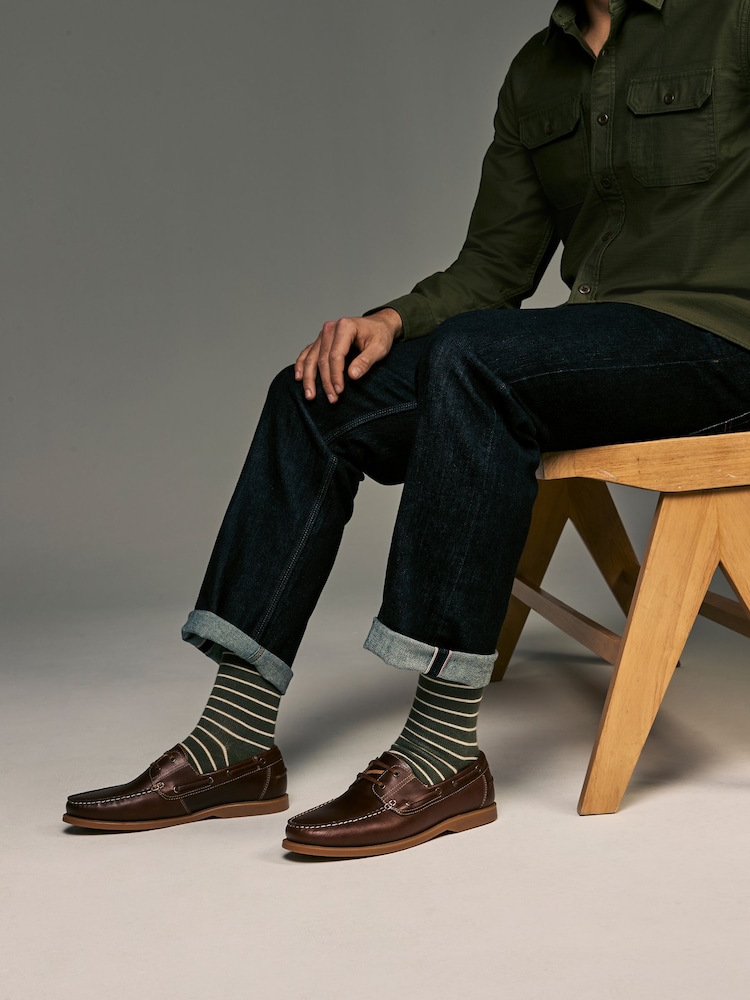 Tan Brown Signature Leather Boat Shoes - Image 1 of 6