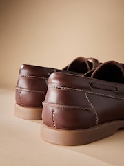 Tan Brown Signature Leather Boat Shoes - Image 6 of 6