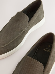 Khaki Green Suede Casual Loafers - Image 4 of 5