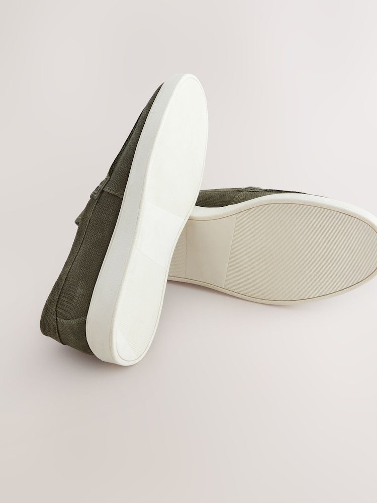 Khaki Green Suede Casual Loafers - Image 5 of 5