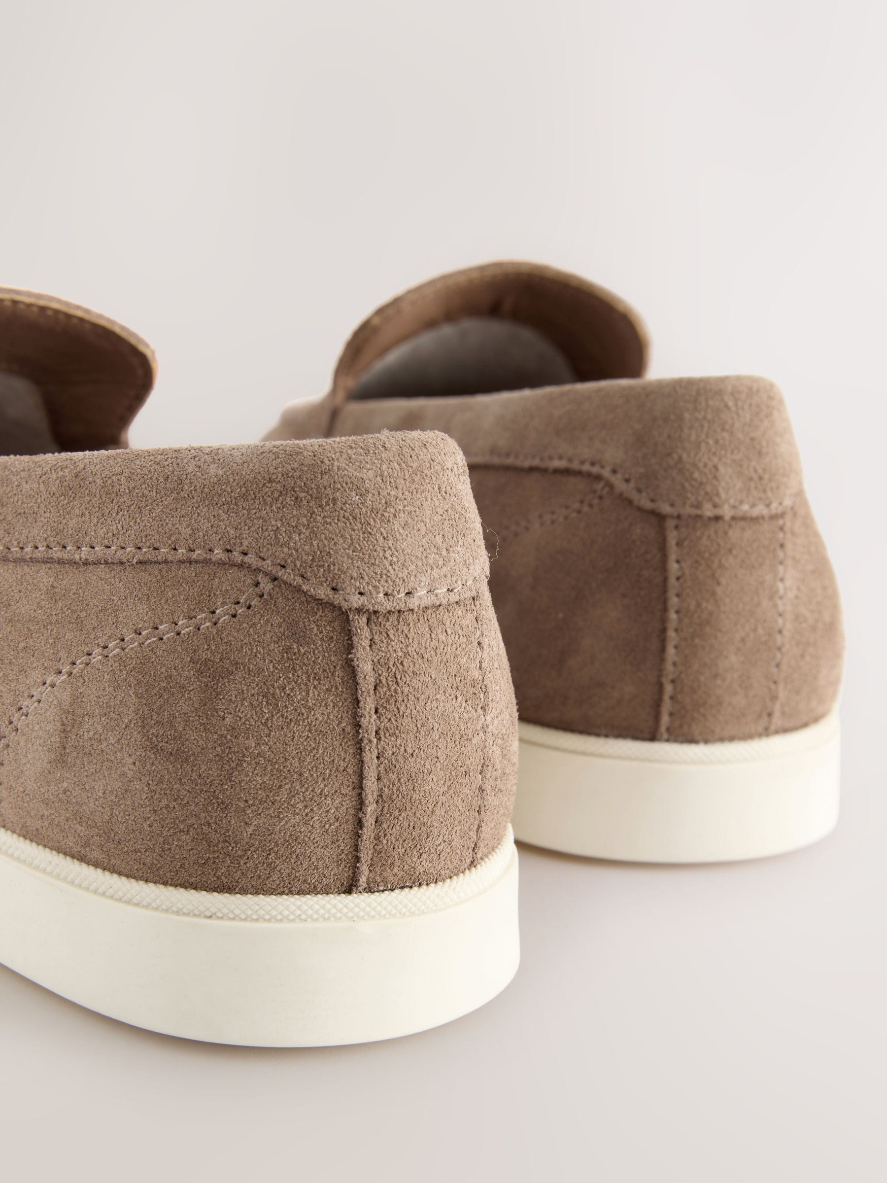 Buy Taupe Suede Loafers from Next Romania