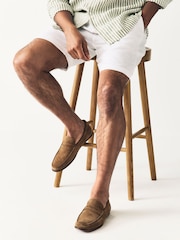 Neutral Leather Loafers - Image 1 of 6