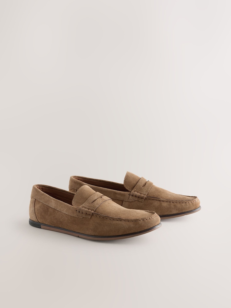 Neutral Leather Loafers - Image 2 of 6