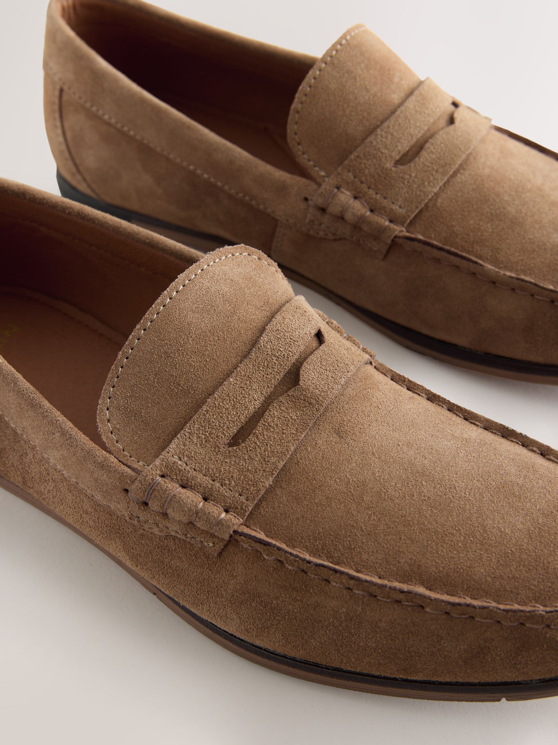 Buy Neutral Leather Loafers from Next Jordan