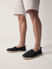 Black Searsucker Espadrille - Image 1 of 6