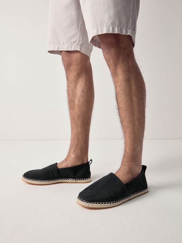 Black Searsucker Espadrille - Image 1 of 6