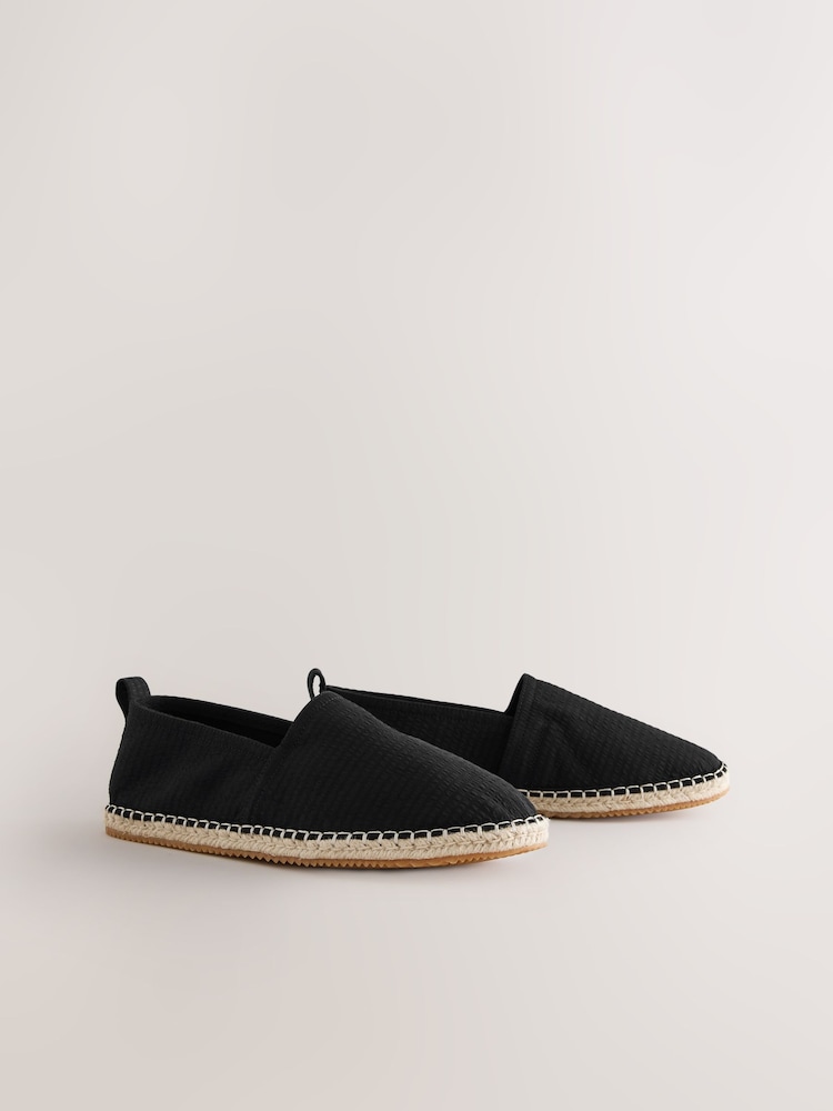 Black Searsucker Espadrille - Image 2 of 6