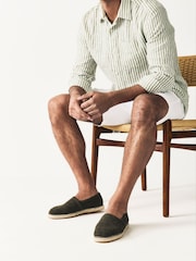 Khaki Crochet Knitted Espadrilles - Image 1 of 6