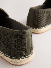 Khaki Crochet Knitted Espadrilles - Image 5 of 6