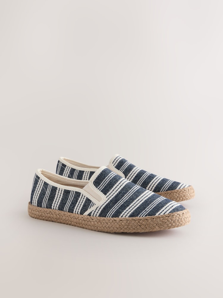 Navy Textured Espadrilles - Image 2 of 6