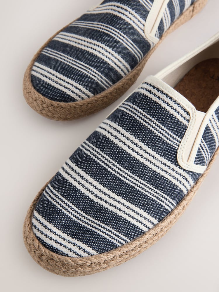Navy Textured Espadrilles - Image 5 of 6