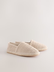 Mink Brown Crochet Knitted Espadrilles - Image 2 of 6