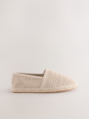 Mink Brown Crochet Knitted Espadrilles - Image 3 of 6