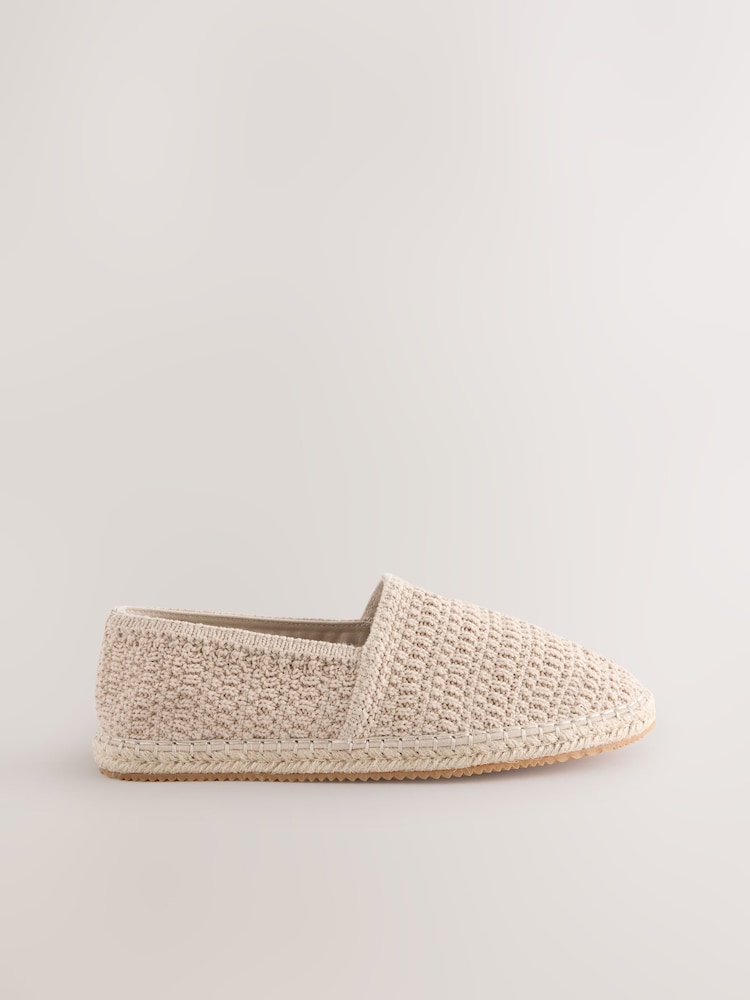 Mink Brown Crochet Knitted Espadrilles - Image 3 of 6