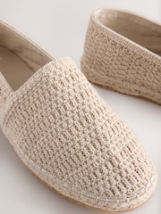Mink Brown Crochet Knitted Espadrilles - Image 4 of 6