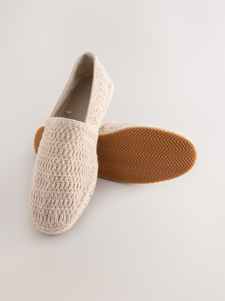 Mink Brown Crochet Knitted Espadrilles - Image 6 of 6