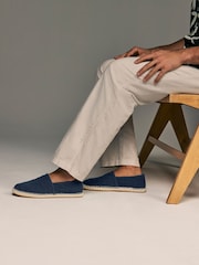 Navy Crochet Knitted Espadrilles - Image 1 of 6