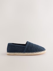 Navy Crochet Knitted Espadrilles - Image 3 of 6