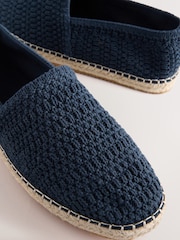 Navy Crochet Knitted Espadrilles - Image 4 of 6