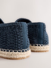 Navy Crochet Knitted Espadrilles - Image 5 of 6