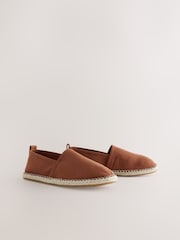 Rust Brown Searsucker Espadrille - Image 2 of 5