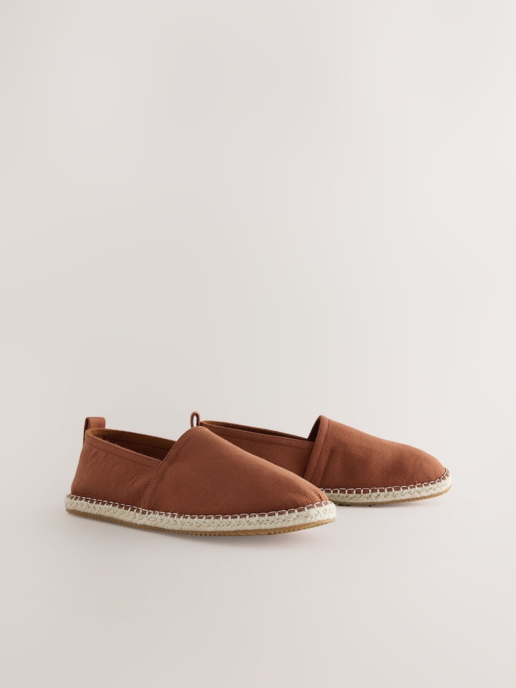 Rust Brown Searsucker Espadrille - Image 2 of 5