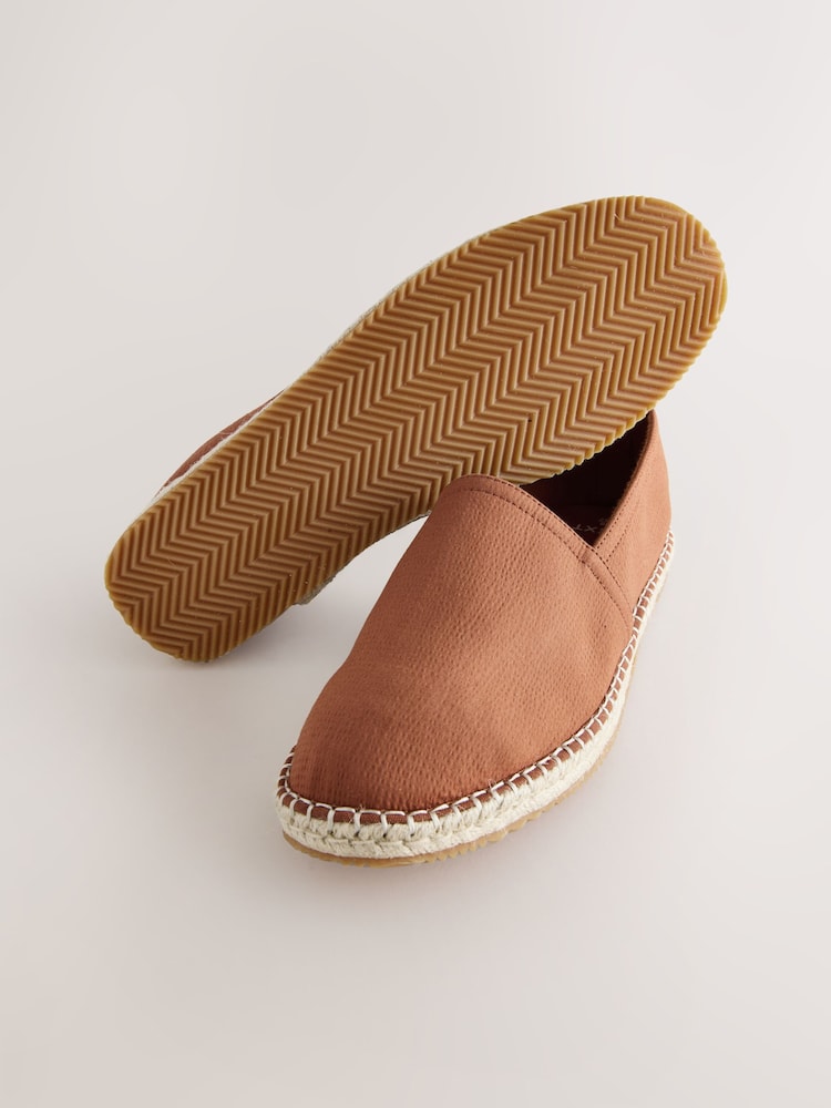 Rust Brown Seersucker Espadrille - Image 5 of 5 Rust Brown Seersucker Espadrille - Image 5 of 5
