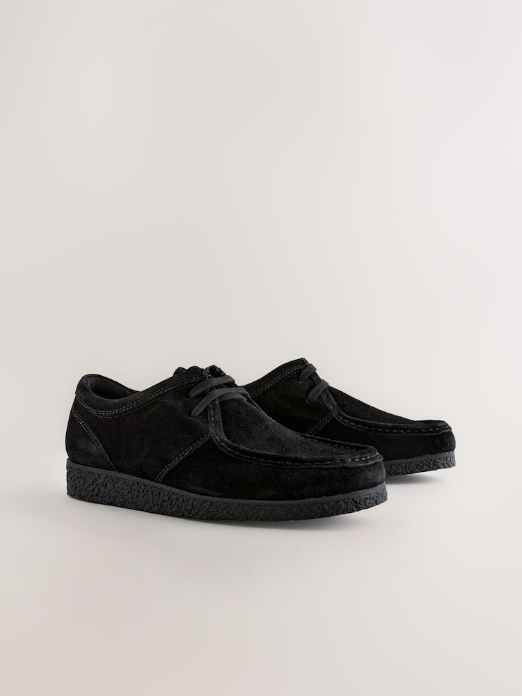Black Suede Apron Shoes - Image 1 of 8