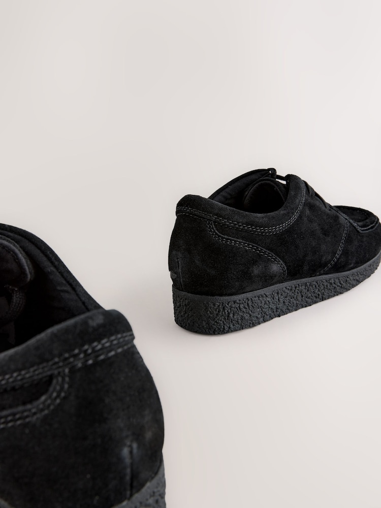 Black Suede Apron Shoes - Image 8 of 8