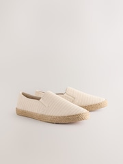 Neutral Canvas Slip On Espadrilles - Image 1 of 4