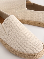 Neutral Canvas Slip On Espadrilles - Image 3 of 4