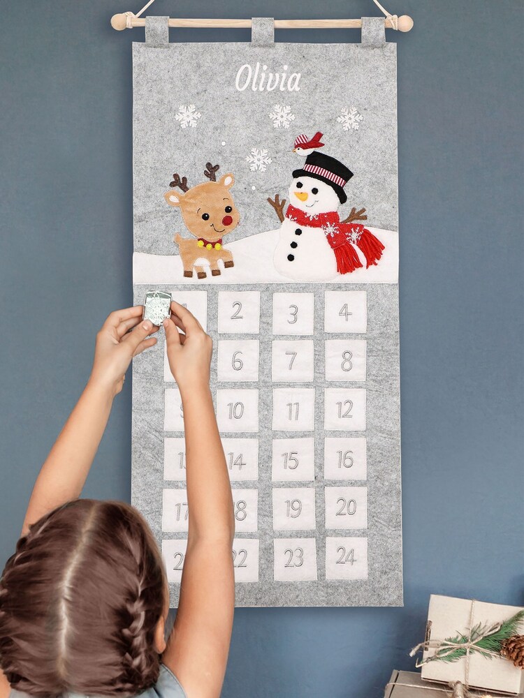 Personalised Snowy Adventure Hanging Christmas Advent Calendar by Dibor - Image 1 of 4