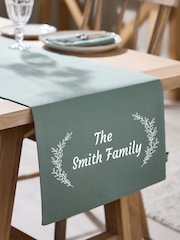 Personalised Botanical 100% Cotton Table Runner by Dibor - Image 1 of 4