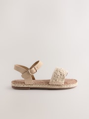 Neutral Crochet Buckle Fastening Sandals - Image 1 of 5