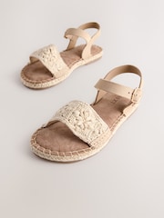 Neutral Crochet Buckle Fastening Sandals - Image 3 of 5