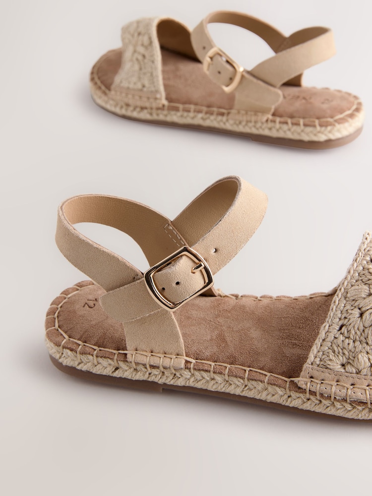 Neutral Crochet Buckle Fastening Sandals - Image 4 of 5