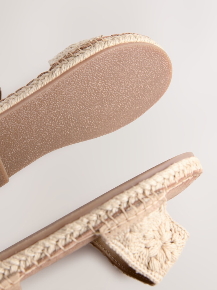 Neutral Crochet Buckle Fastening Sandals - Image 5 of 5