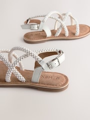 Blanco - Embellished Strappy Sandals - Imagen 3 de 5