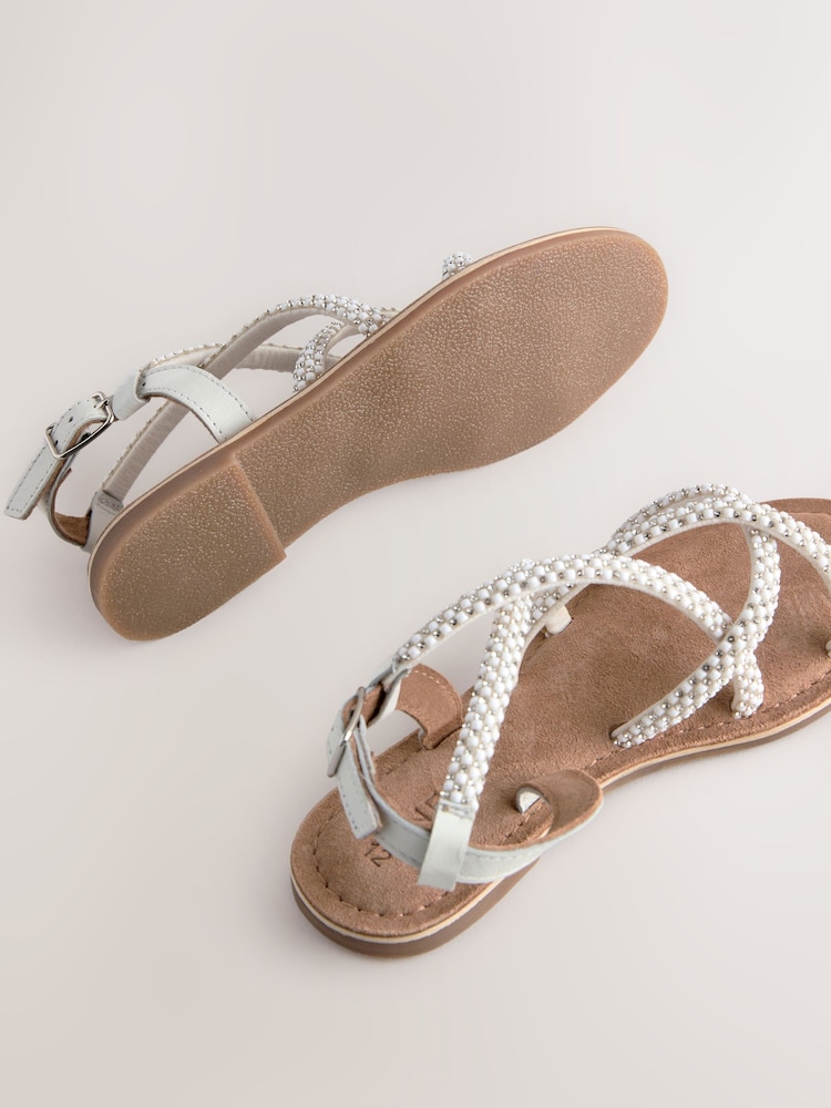 Blanco - Embellished Strappy Sandals - Imagen 5 de 5