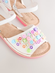 White Beaded Sandals - Image 4 of 5