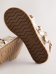 Gold Leather Ruffle Sandals - Image 6 of 6