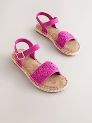 Hot Pink Crochet Buckle Fastening Sandals - Image 1 of 5