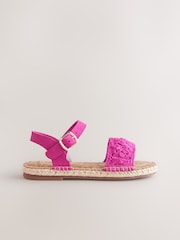 Hot Pink Crochet Buckle Fastening Sandals - Image 2 of 5