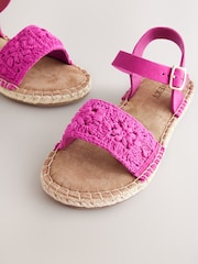 Hot Pink Crochet Buckle Fastening Sandals - Image 4 of 5